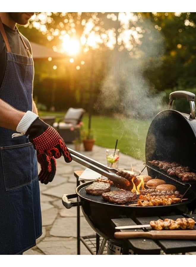 Spaceshoop BBQ Cooking Protection Glove Extreme Heat Resistance Non Slip Grilling and Baking Glove with Silicone Flame Grip Single Black - Image 2