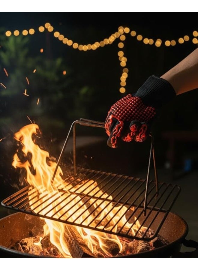 Spaceshoop BBQ Cooking Protection Glove Extreme Heat Resistance Non Slip Grilling and Baking Glove with Silicone Flame Grip Single Black - Image 4