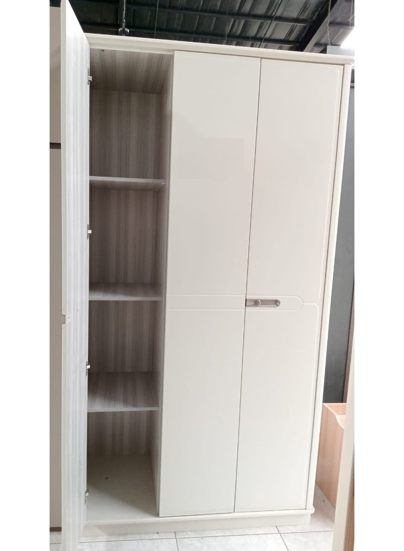 Generic WARDROBE-3 DOOR, CREAM COLOR, 4 SHELVES ,1 BIG SIZE DRESS HANGER, 1 DRAWER WITH LOCK  - Image 2