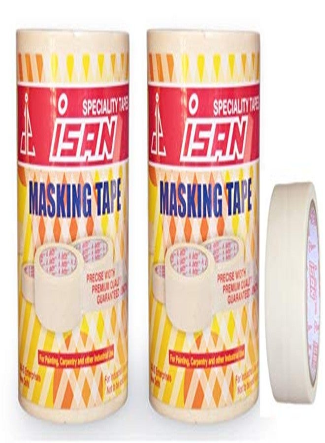 ISAN شريط لاصق ورقي من ISAN®، أبيض، قابل للكتابة، 36 مم (1.5 بوصة تقريبًا) × 20 متر (8 قطع) - Image 1