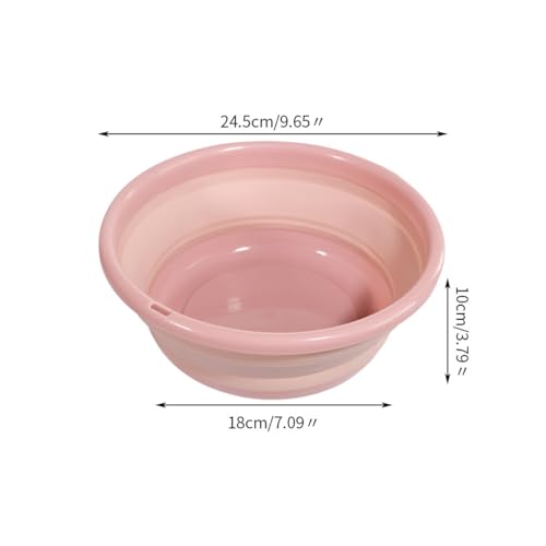 Potency® Collapsible Small Round Washing Up Bowl Basin Multipurpose Outdoor Travel Basin Folding Portable Silicone Bowl Tub for Kitchen Camping Caravans Water Carrier (Small, Pink) - Image 4