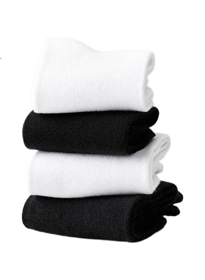 Yimian Men'S Socks [100% Pure Cotton, Antibacterial, Odor-Resistant] Mid-Calf Autumn And Winter Socks, Solid Color, Trendy Long Socks, 7 Pairs - Image 2