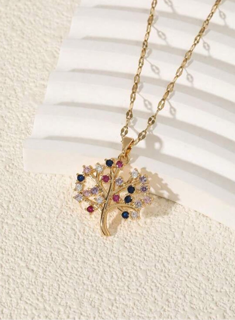 إيكوال سلسال نسائي أنيق من الاستانلس ستيل مطلي باللون الذهبي - Image 3