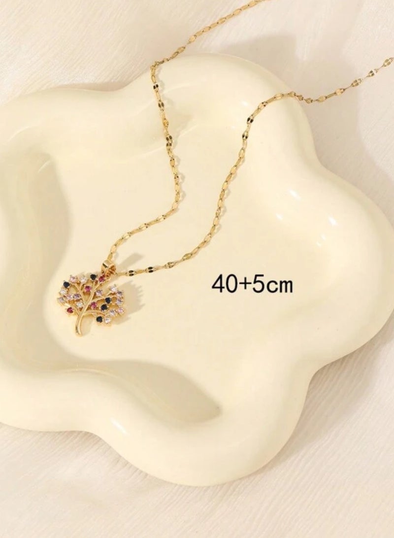 إيكوال سلسال نسائي أنيق من الاستانلس ستيل مطلي باللون الذهبي - Image 4