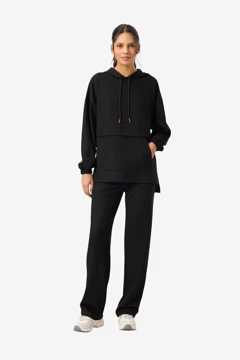 Tommylife TOMMY Oversized Hooded Sweatshirt And Wide-Leg Pants Set