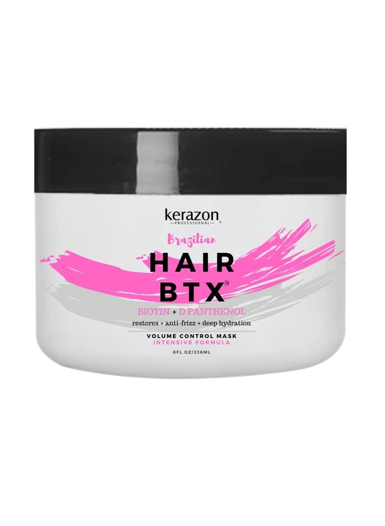 KERAZON Intensive Brazilian Hair BTX Treatment 8oz 236ml For All Hair Types, Thermal Activated Hair Mask Damaged Hair and Long Lasting Volume And Frizz Control. Packaging may vary.  - Image 1
