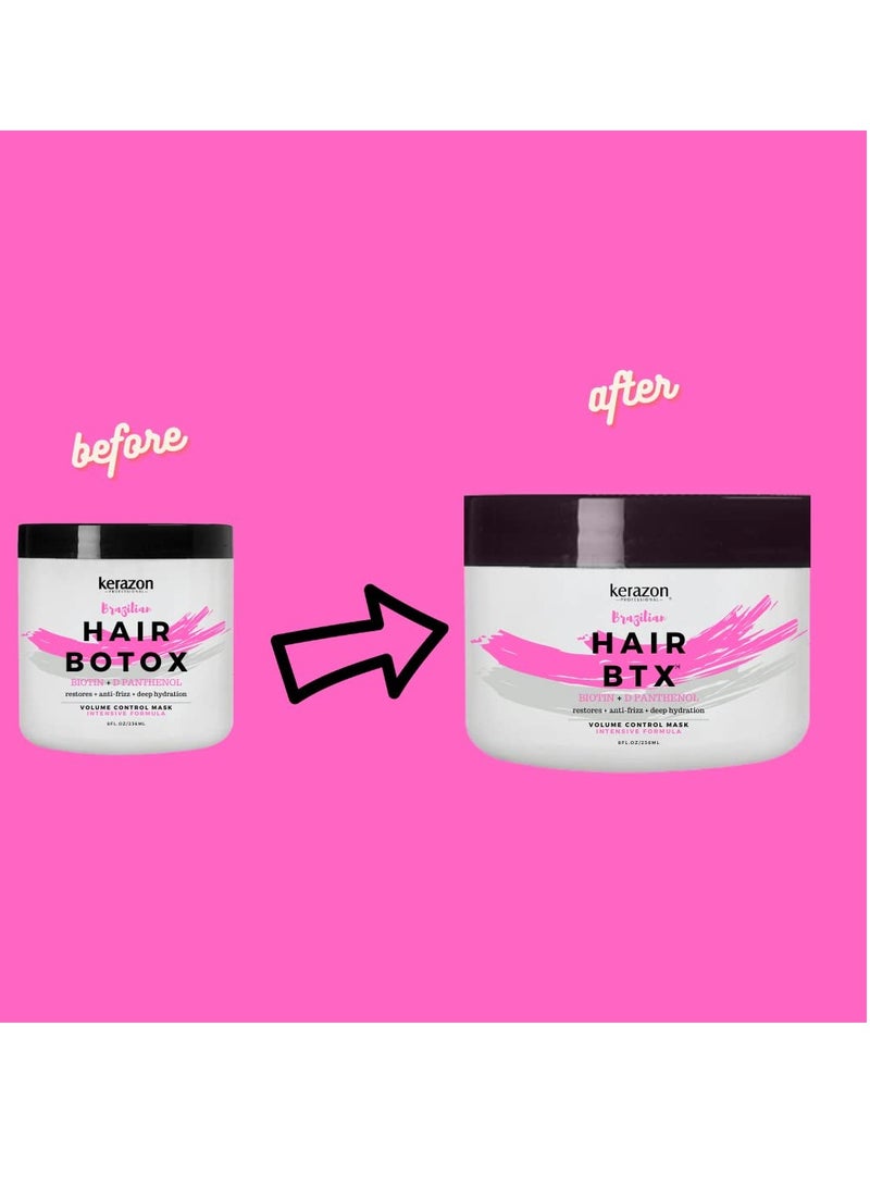 KERAZON Intensive Brazilian Hair BTX Treatment 8oz 236ml For All Hair Types, Thermal Activated Hair Mask Damaged Hair and Long Lasting Volume And Frizz Control. Packaging may vary.  - Image 2
