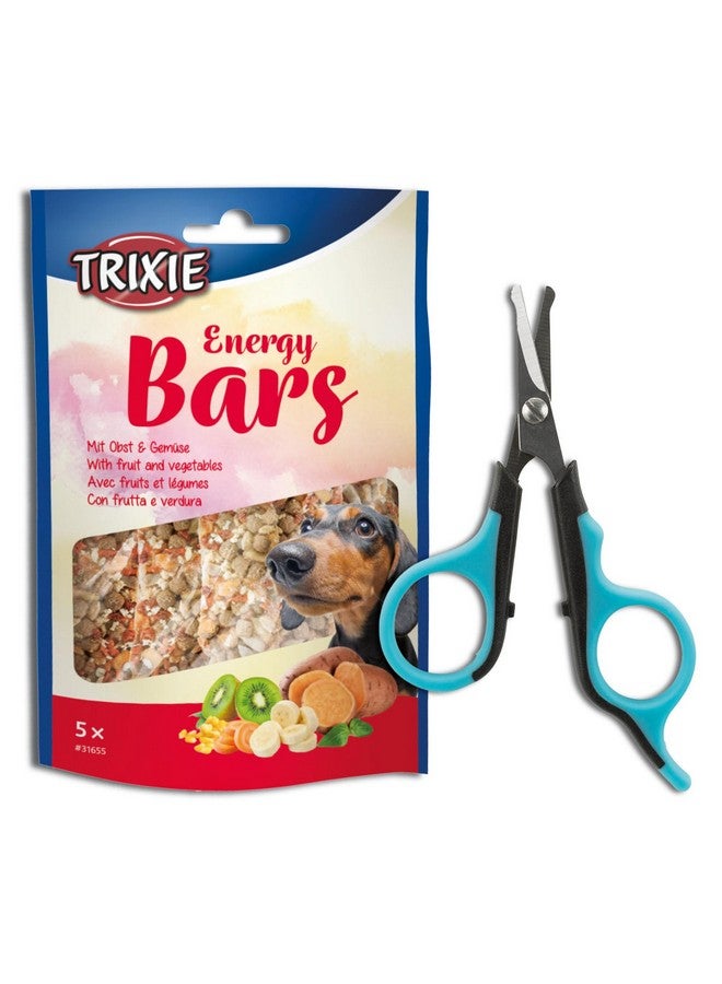 Trixie Energy Bars With Fruits & Vegetables For Dogs, 100 G And  Face & Paw Stainless Steel Pet Grooming Scissors - 9Cm - Image 1