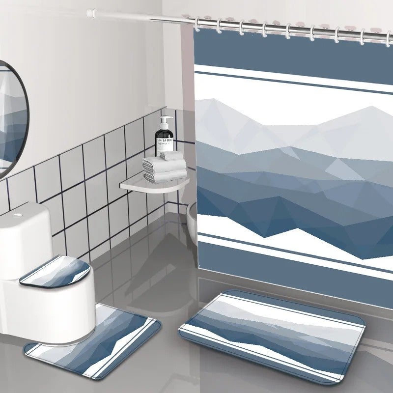 Y&D Summer Anne's  Retro Bohemian Style Bathroom 4PCS Set Shower Curtain Rug Set - Image 1