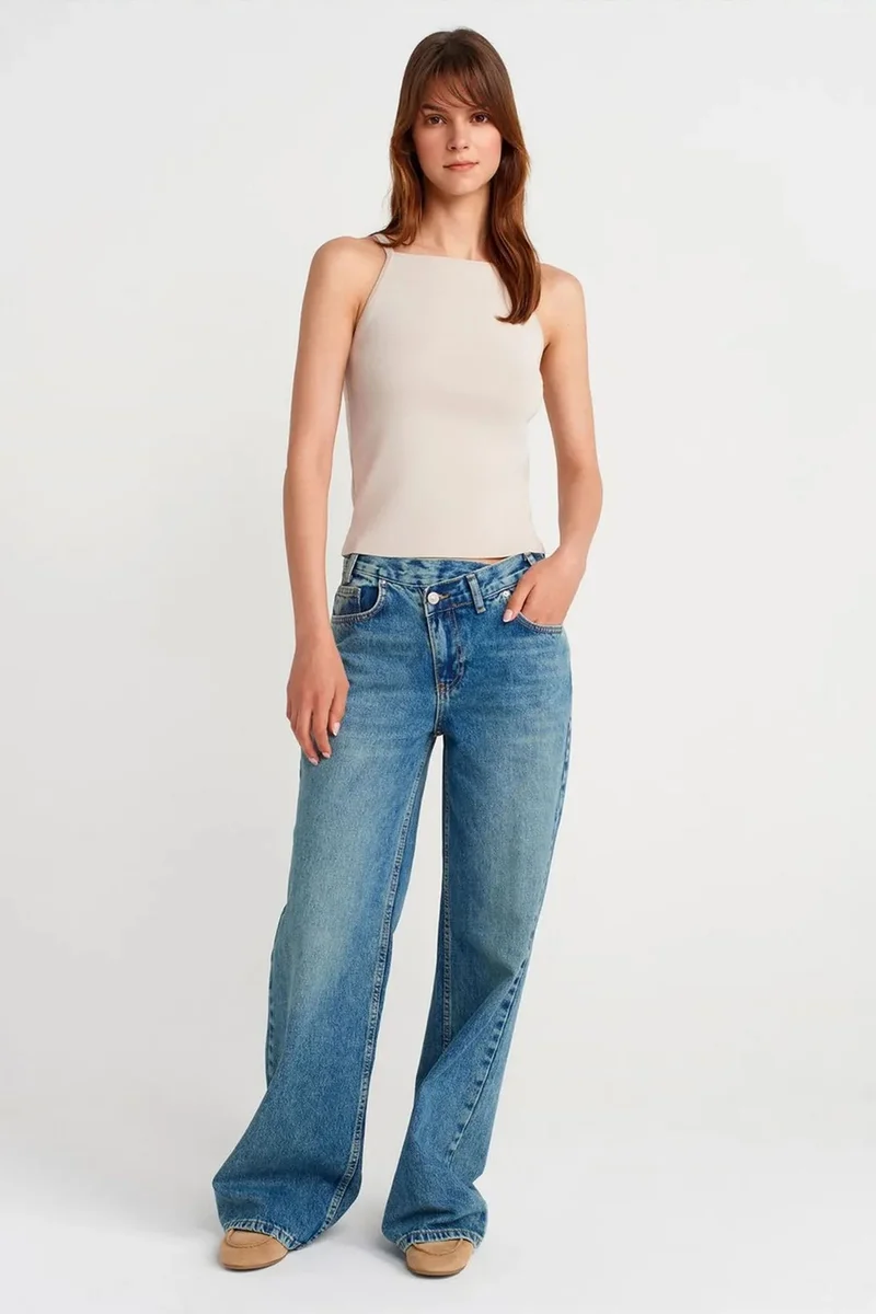 Dilvin Stone Natural DILVIN Slim Fit Halter Knit Blouse With Bow Detail for Women | Best Price UAE