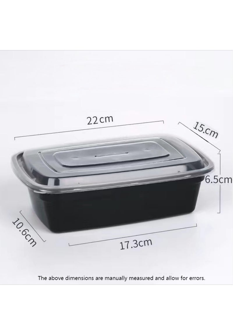 DUNISO Meal preparation container, 20 packs of 1250ml plastic food storage container with lid, used for meal preparation, bento box, food delivery box, salad container, food container  - Image 2