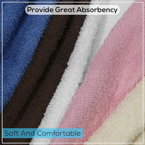 SIMPLI-MAGIC Cotton Wash Cloths 12"x12" (50 Pack) – Highly Absorbent Soft Towels – Commercial Terry Washcloth for Face, Hand, Bath, Kitchen, Gym & Hotel (Multicolor) - Image 3