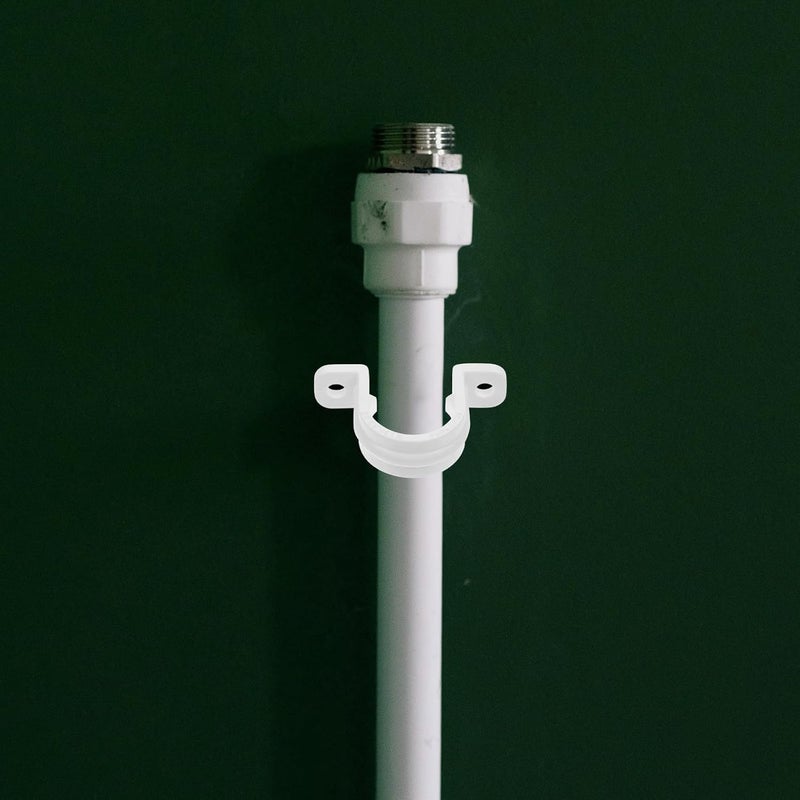 60Pcs 20Mm White PVC Insulated Flame Retardant U-Shaped Tube Clamps Plastic Hose Holders for Electrical Wire Pipe Support Mounting Brackets - Image 5