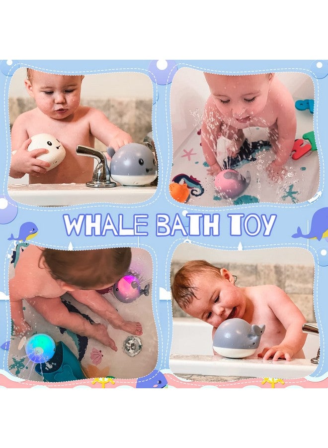 GIGILLI ألعاب حوض الاستحمام جيجيلي للأطفال من 1-3 سنوات، ألعاب حوض الاستحمام الحوت المضيئة للأطفال الرضع من 0-6 و6-12 و12-18 شهرًا أو للأطفال من 2 و3 و4 و5 سنوات، قابلة لإعادة الشحن باللون الأبيض - Image 4
