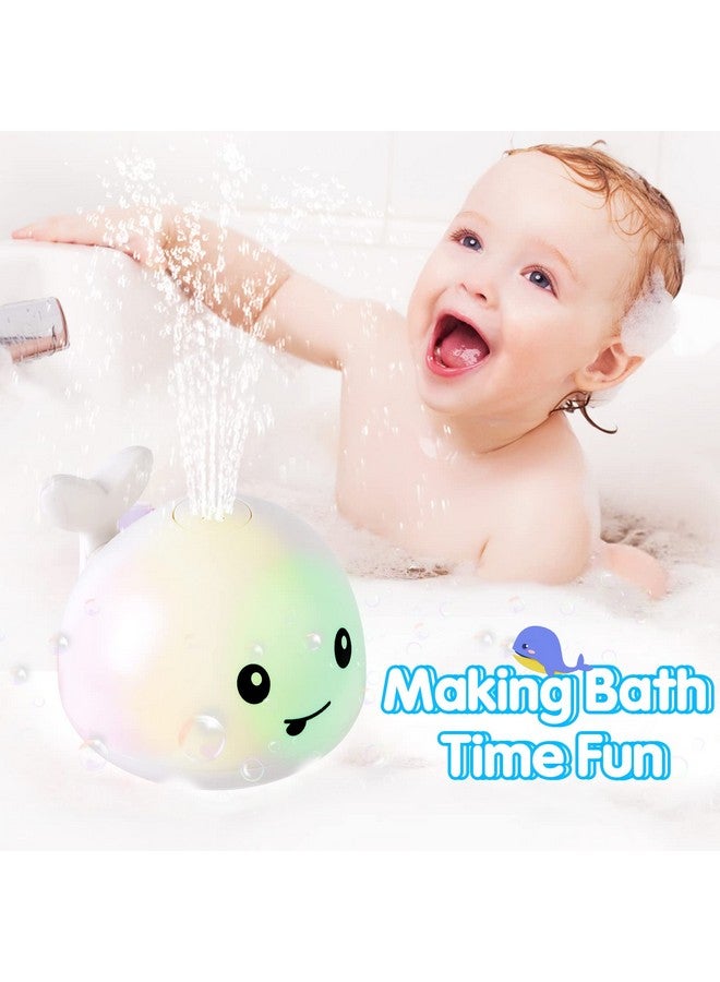 GIGILLI ألعاب حوض الاستحمام جيجيلي للأطفال من 1-3 سنوات، ألعاب حوض الاستحمام الحوت المضيئة للأطفال الرضع من 0-6 و6-12 و12-18 شهرًا أو للأطفال من 2 و3 و4 و5 سنوات، قابلة لإعادة الشحن باللون الأبيض - Image 5