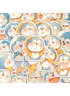 Generic 96 Watercolor Doraemon Stickers Cute Cartoon Animation Stickers Decorate Diy Wall Desktop Hand Account-Color:Grab - Sharing Special Pack [96 Sheets] Cute Blue Cat D-100 Model Can Be Diyed In Various [opp Bag] Super Cute Watercolor Painting Blue Fatty  - Image 3