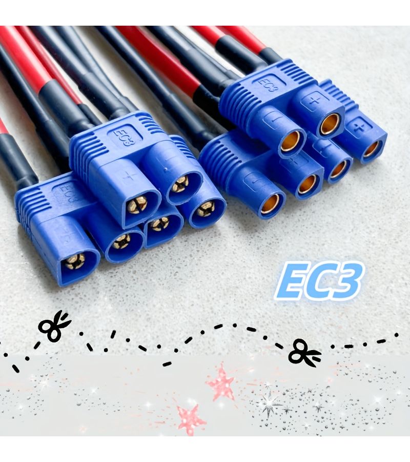 مجموعة من 3 أزواج من موصلات الأسلاك السيليكونية EC3 16AWG ذكر إلى أنثى بطول 5.91 بوصة من الدبابيس لأجزاء الطائرات بدون طيار والسيارات والقوارب والألعاب الكهربائية الخاصة بالتحكم عن بعد (RC) - Image 4