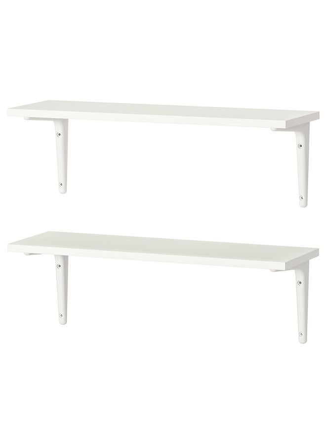 زبون مجموعة رفوف حائط، أبيض/أبيض، 59×20 سم - Image 1