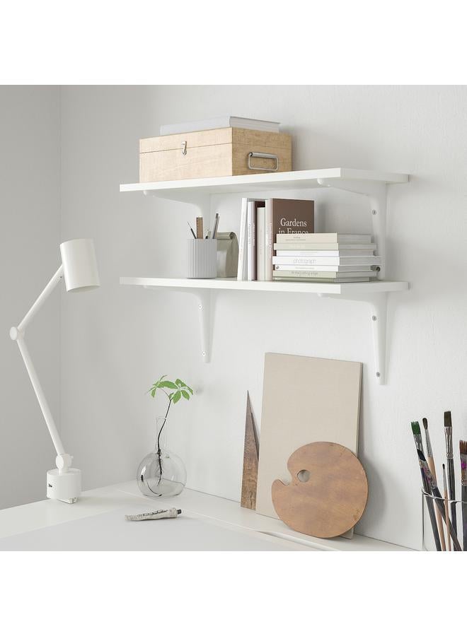 زبون مجموعة رفوف حائط، أبيض/أبيض، 59×20 سم - Image 2