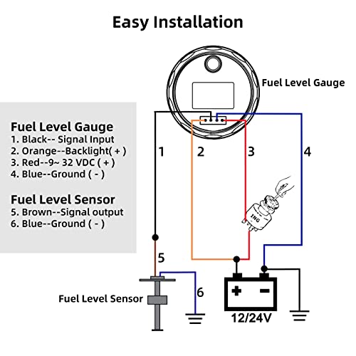 RUPSE Fuel Sender Unit Boat Fuel Tank Sending Unit Fuel Water Level Sensor Stainless Steel Fuel Sender and Fuel Gauge for Boat Car Truck RV (6.8"(175mm)) - Image 4