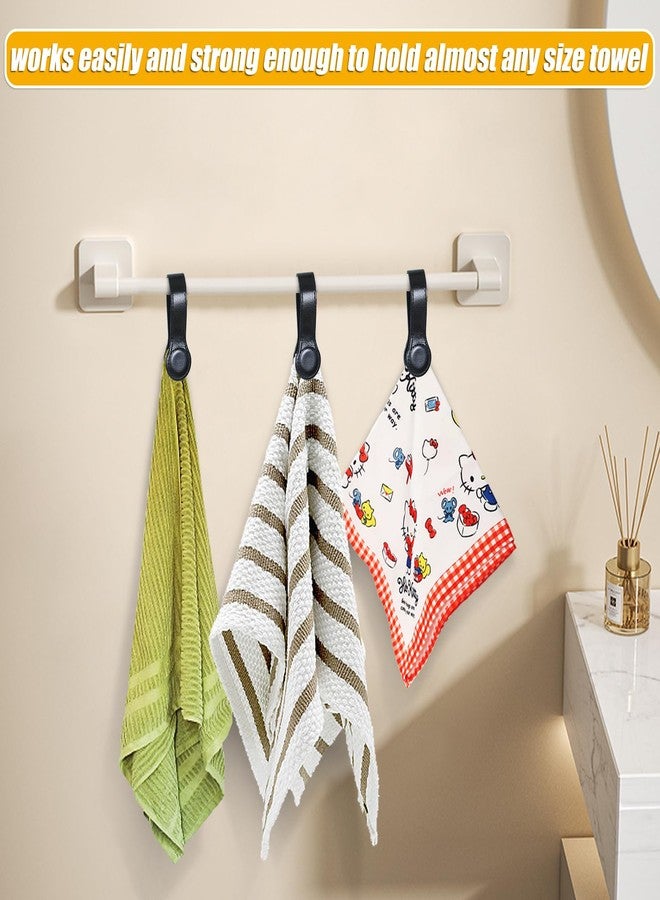 Sozize Leather Magnetic Kitchen and Bathroom Towel Clips for Oven Handle, Towel Rods or Racks (2 PCS, Black) - Image 4