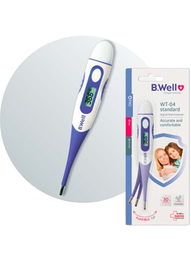 B.Well WT-04 Standard Digital Thermometer Flexible-Tip Waterproof Celsius & Fahrenheit - Image 1