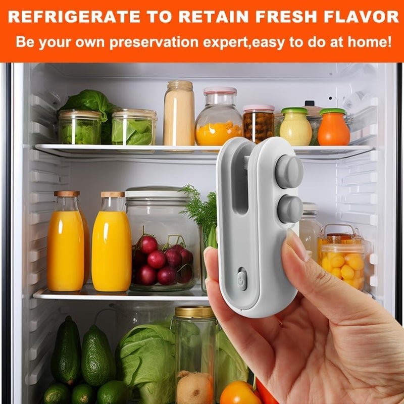 Spefez Warranty With Vacuum Sealer Portable Mini Sealing Machine, Handheld Packet Sealer for Food, Snacks, Chips, Fresh Storage, Plastic Bags Sealing Machine (White) - Image 3