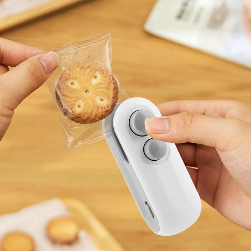 Spefez Warranty With Vacuum Sealer Portable Mini Sealing Machine, Handheld Packet Sealer for Food, Snacks, Chips, Fresh Storage, Plastic Bags Sealing Machine (White) - Image 4