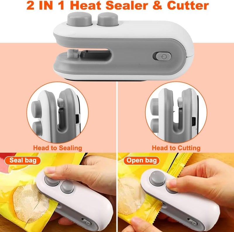 Spefez Warranty With Vacuum Sealer Portable Mini Sealing Machine, Handheld Packet Sealer for Food, Snacks, Chips, Fresh Storage, Plastic Bags Sealing Machine (White) - Image 5