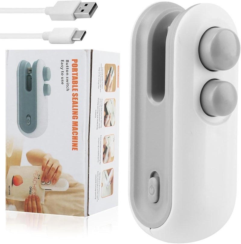 Spefez Warranty With Vacuum Sealer Portable Mini Sealing Machine, Handheld Packet Sealer for Food, Snacks, Chips, Fresh Storage, Plastic Bags Sealing Machine (White) - Image 1