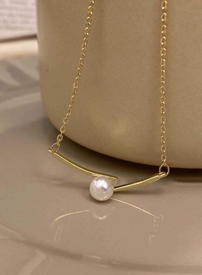 DUNISO Pearl Pendant Necklace Choker Necklace Choker Chain Pearl Pendant Necklace Simple Necklace Chain Jewelry for Everyday Wear, One Size, Women Teen Girls - Image 5