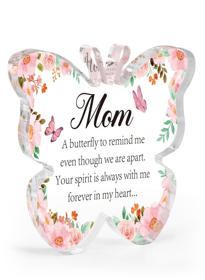 Hakumata Sympathy for Loss of Mom, Thinking of Mom Memorial Bereavement Gifts Butterfly Acrylic Condolence Remembrance Gifts for Loss of Loved Mother for Table Centerpieces Remembrance - Image 1