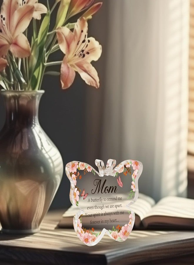 Hakumata Sympathy for Loss of Mom, Thinking of Mom Memorial Bereavement Gifts Butterfly Acrylic Condolence Remembrance Gifts for Loss of Loved Mother for Table Centerpieces Remembrance - Image 5