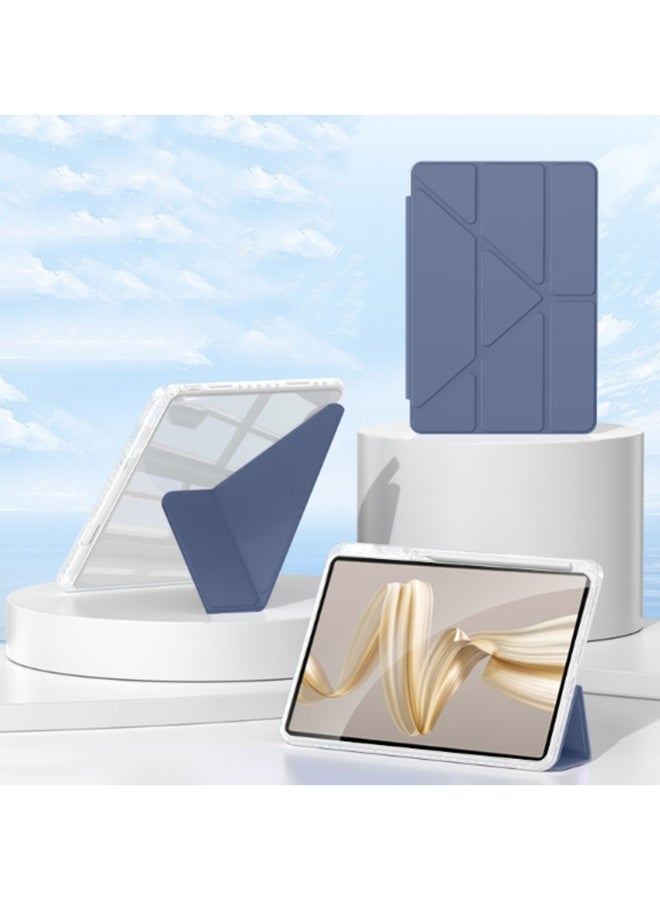 for Honor Pad 9 12.1 بوصة غطاء الحالة, ثلاثي طي تصميم على شكل Y, زاوية متعددة, الجلد غطاء اللوح مع فتحة القلم, تلقائي الاستيقاظ / النوم, أرجواني - Image 3