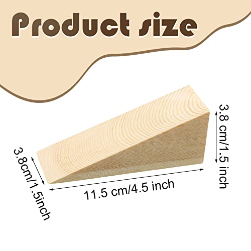 Amyhill 6 Pcs Wooden Door Stopper Wedge Non Slip Firefighter Wood Door Stopper Wedge for Most Surfaces Solid Block - Image 3