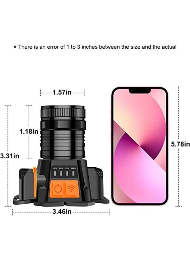 Arabest - Led Headlamp Rechargeable Super Bright USB Head Lamp Motion Sensor Adjustable 3 Modes Zoomable Headlamp Flashlight Spotlight Water Resistant Head Light Black - Image 1