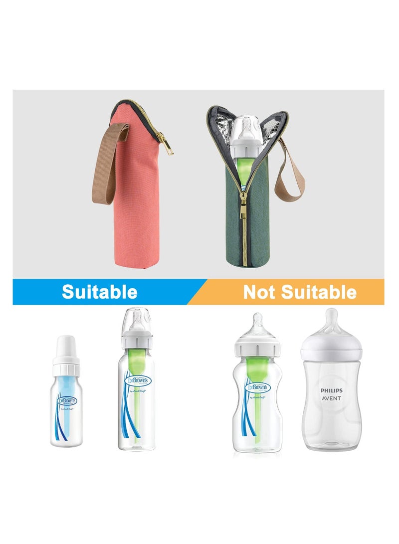 Insulated Baby Bottle Bags, 2 Pack Portable Breastmilk Cooler Bag, Enough Capacity, Baby Bottle Travel Tote Bags Portable Bottle Warmer for Daycare Classes Outing Milk Bottle Storage, 2 Colors - Image 2