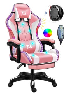 Cool Baby COOLBABY Gaming Chair LED Light Racing Chair,Ergonomic Office Massage Chair,Lumbar Support and Adjustable Back Bench,Bluetooth Speaker 