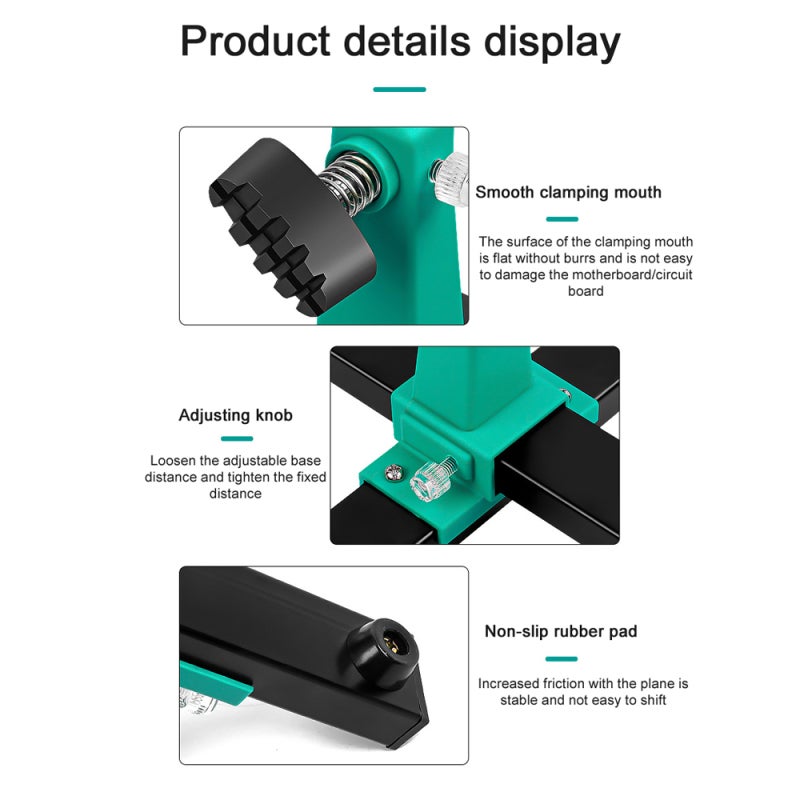 Circuit Board Maintenance Holder 360° Rotation Adjustable Opening - Firm Non-Damaging Clamping Circuit Board Repairing Fixture for Electronic Maintenance Professionals - Image 4