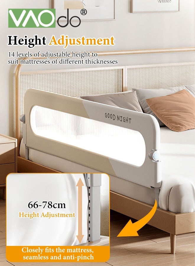 VAOdo Baby Bed Rail Guard for Toddlers, Toddler Bed Side Rails for Twin, Full, Queen Bunk Size Bed Swing Down Bedrail Extral Tall Child Safety Side Railing Guards for Kids - Image 4