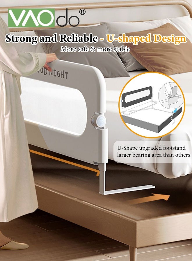 VAOdo Baby Bed Rail Guard for Toddlers, Toddler Bed Side Rails for Twin, Full, Queen Bunk Size Bed Swing Down Bedrail Extral Tall Child Safety Side Railing Guards for Kids - Image 5