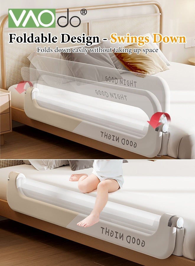 VAOdo Baby Bed Rail Guard for Toddlers, Toddler Bed Side Rails for Twin, Full, Queen Bunk Size Bed Swing Down Bedrail Extral Tall Child Safety Side Railing Guards for Kids - Image 3