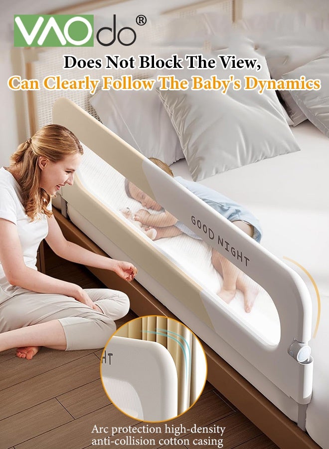 VAOdo Baby Bed Rail Guard for Toddlers, Toddler Bed Side Rails for Twin, Full, Queen Bunk Size Bed Swing Down Bedrail Extral Tall Child Safety Side Railing Guards for Kids - Image 1