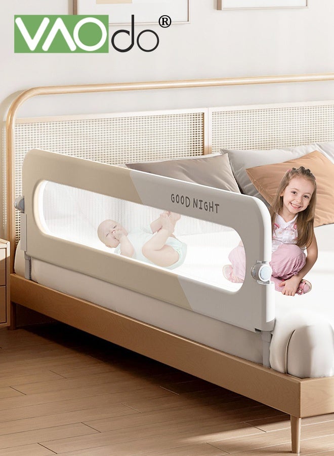 VAOdo Baby Bed Rail Guard for Toddlers, Toddler Bed Side Rails for Twin, Full, Queen Bunk Size Bed Swing Down Bedrail Extral Tall Child Safety Side Railing Guards for Kids - Image 2