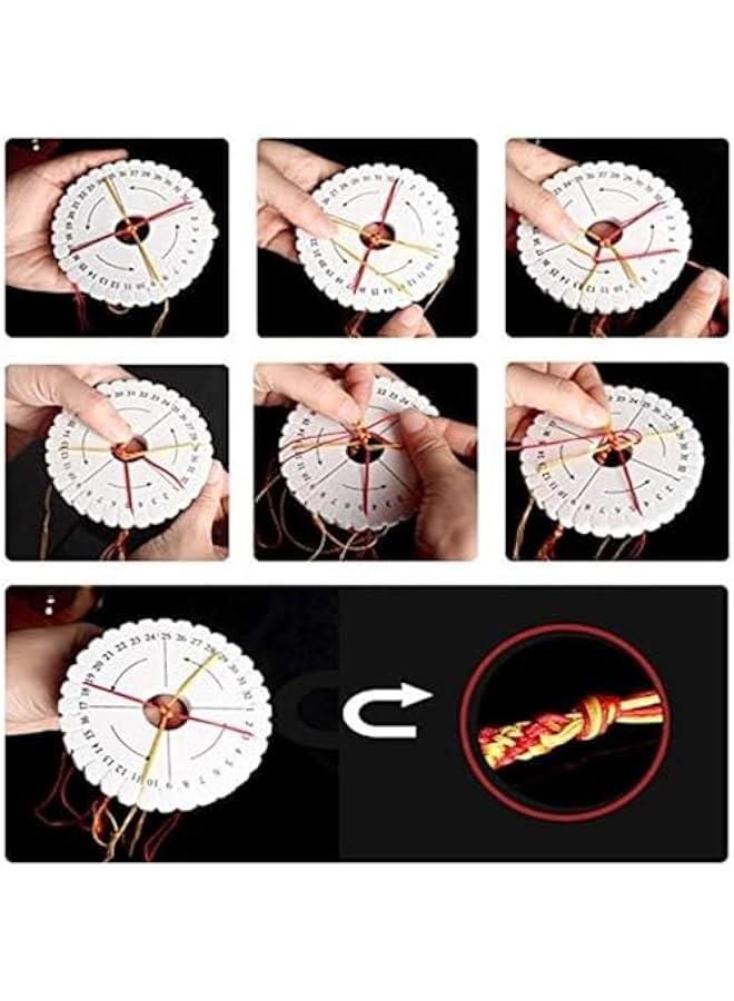 OCTOBER Braiding Disks,2Pcs Round Kumihimo Disc Hand Rope Weaving Device Macrame Braiding Cord String Bracelet Jade Line Bracelet DIY Jewelry Accessories(One for Each Round and)  - Image 4