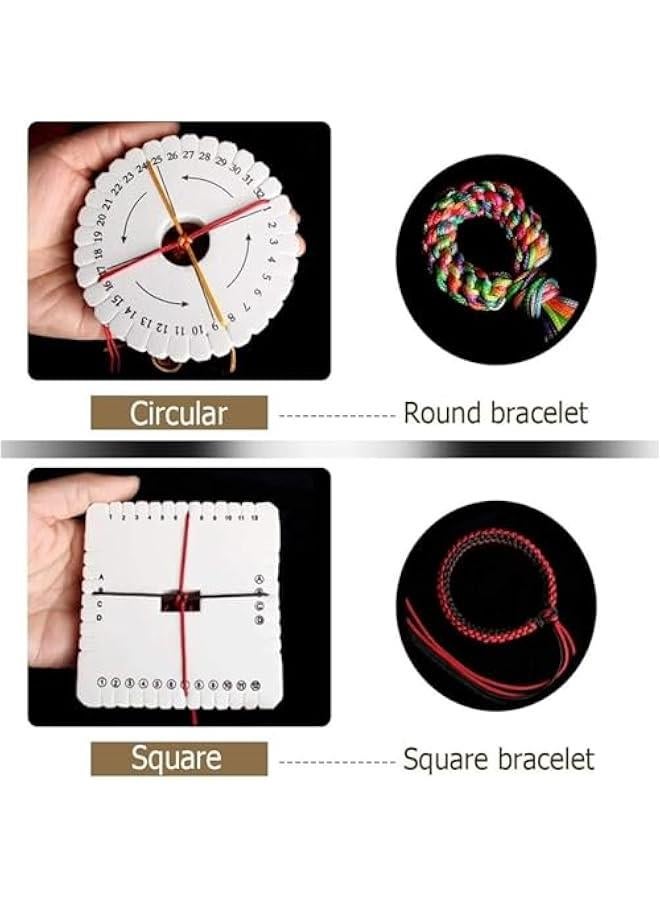 OCTOBER Braiding Disks,2Pcs Round Kumihimo Disc Hand Rope Weaving Device Macrame Braiding Cord String Bracelet Jade Line Bracelet DIY Jewelry Accessories(One for Each Round and)  - Image 2