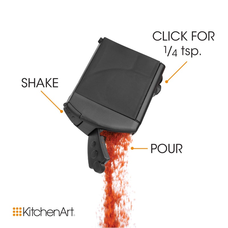 كيتشين أرت Kitchen Art Select-A-Spice Auto-Measure Pro Carousel 12 حجرة رف توابل أسود 9.5 × 9.5 × 6.5 بوصة - Image 4