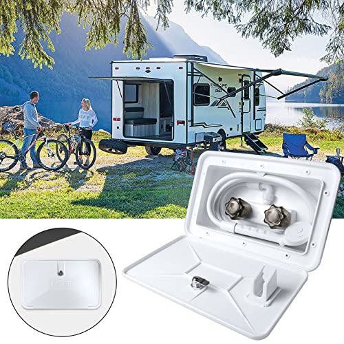 EXCELFU RV Outdoor Shower RV Exterior Shower Box Kit with Outside Faucet Valve Hose Replacement for Camper, Van, Travel Trailer, Motorhome and Boat, White - Image 4