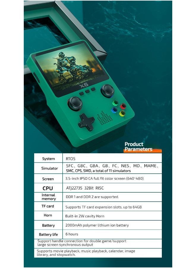 Generic - New X6 Game Console HD PSP Handheld Game Console Dual Joystick - Image 1