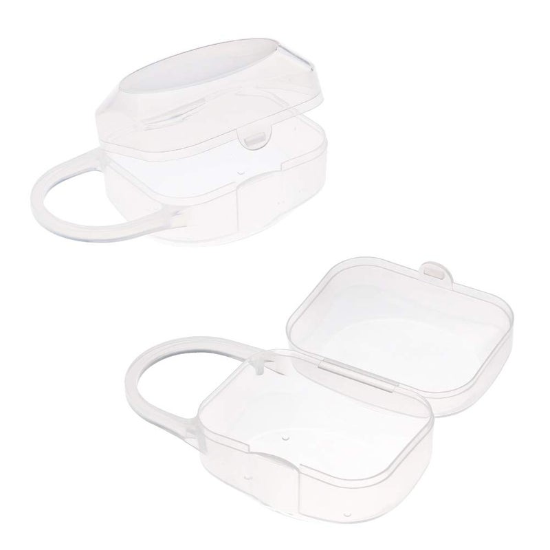 Accmor Pacifier Case, Pacifier Holder Case with Handle, BPA Free Universal Pacifier Container Box for Travel, Transparent, 3 Pack - Image 3